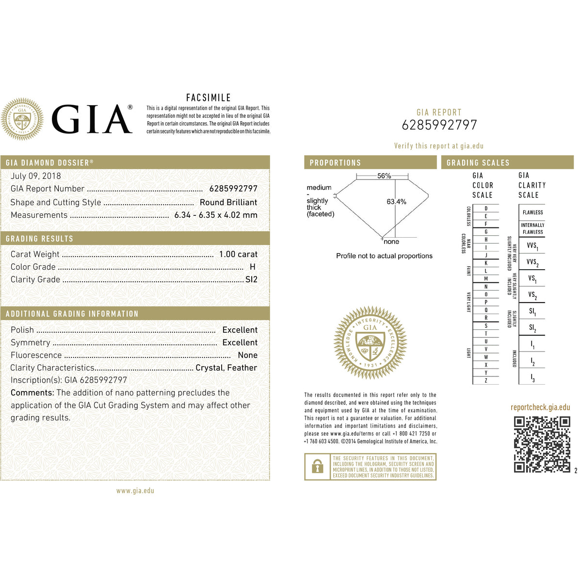 GIA Certified Diamond Solitaire Engagement Ring in 14K Rose Gold (1.00 ct H/SI2)