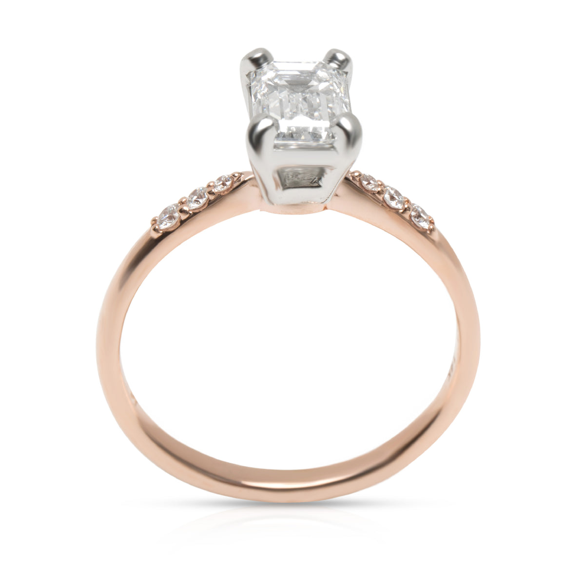 Blue Nile Emerald Cut Diamond Engagement Ring in 14K Rose Gold