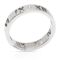 Tiffany & Co. Atlas Pierced Diamond Ring in 18K White Gold 0.02 ctw