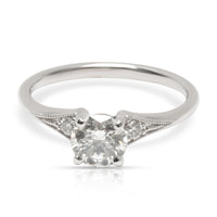 GIA Certified Diamond Milgrain Engagement Ring in 14K White Gold (0.70 ct I/VS1)