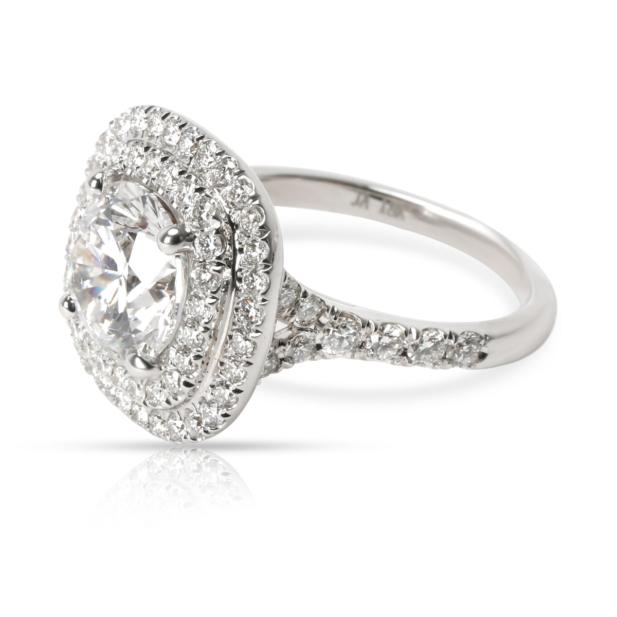 James Allen Diamond Double Halo Engagement Ring in 18K White Gold 1.91 ct E/SI2