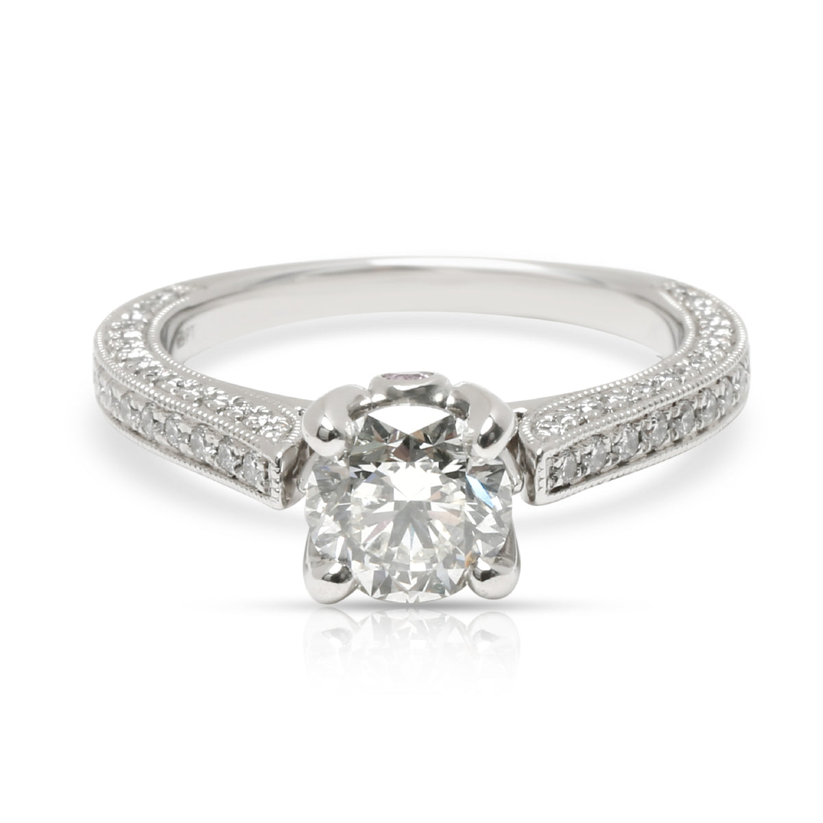Blue Nile Monique Lhuillier Diamond Engagement Ring in  Platinum J VS2 1.43 ctw