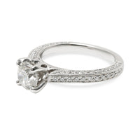 Blue Nile Monique Lhuillier Diamond Engagement Ring in  Platinum J VS2 1.43 ctw