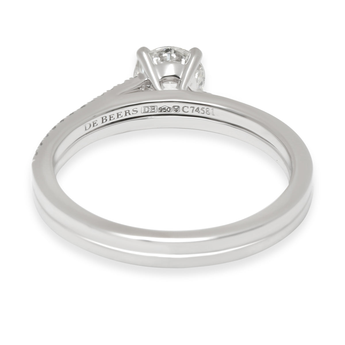 DeBeers Diamond Promise Engagement Ring in  Platinum I SI1 0.69 CTW