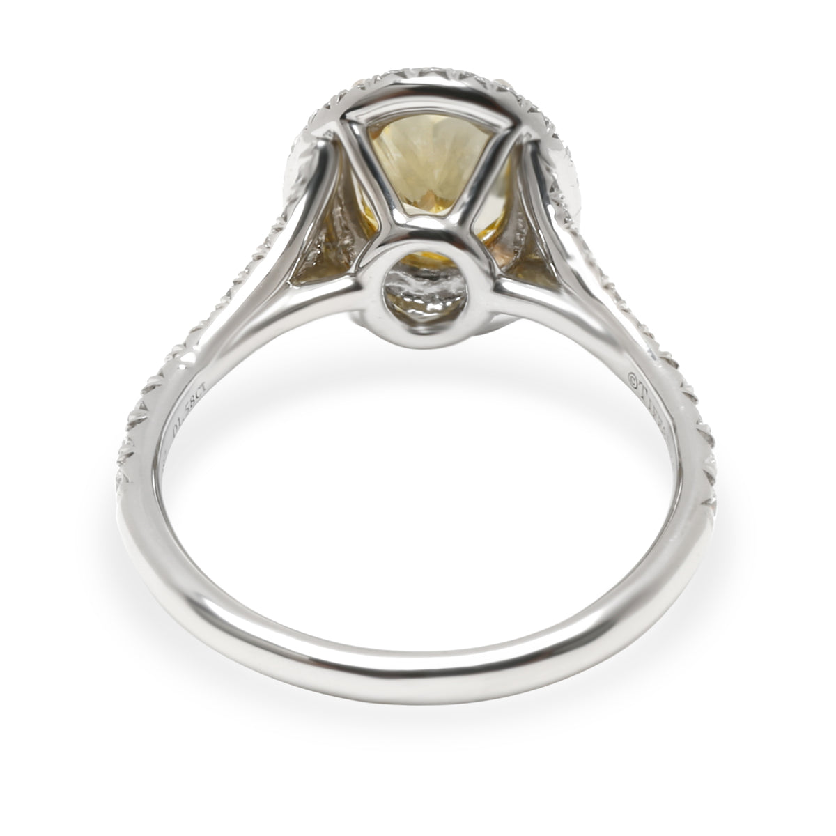 Tiffany & Co Soleste Diamond Ring in Platinum Fancy Vivid Yellow VS2 2.03ctw