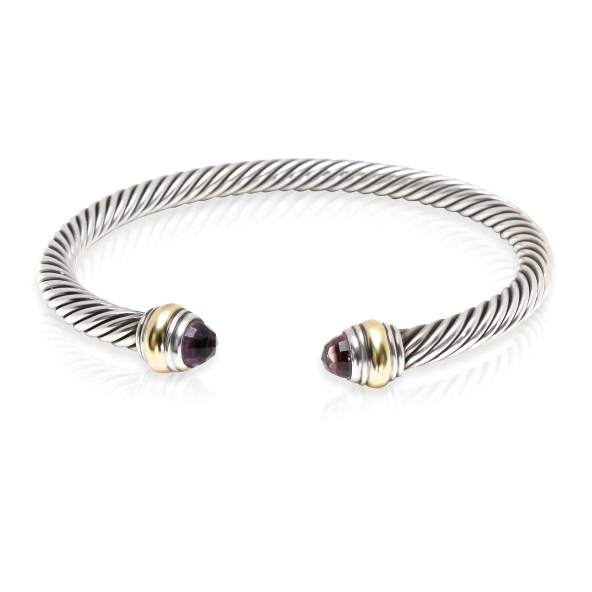 David Yurman Cable Collectibles Amethyst Cuff in 14K Gold/Sterling Silver