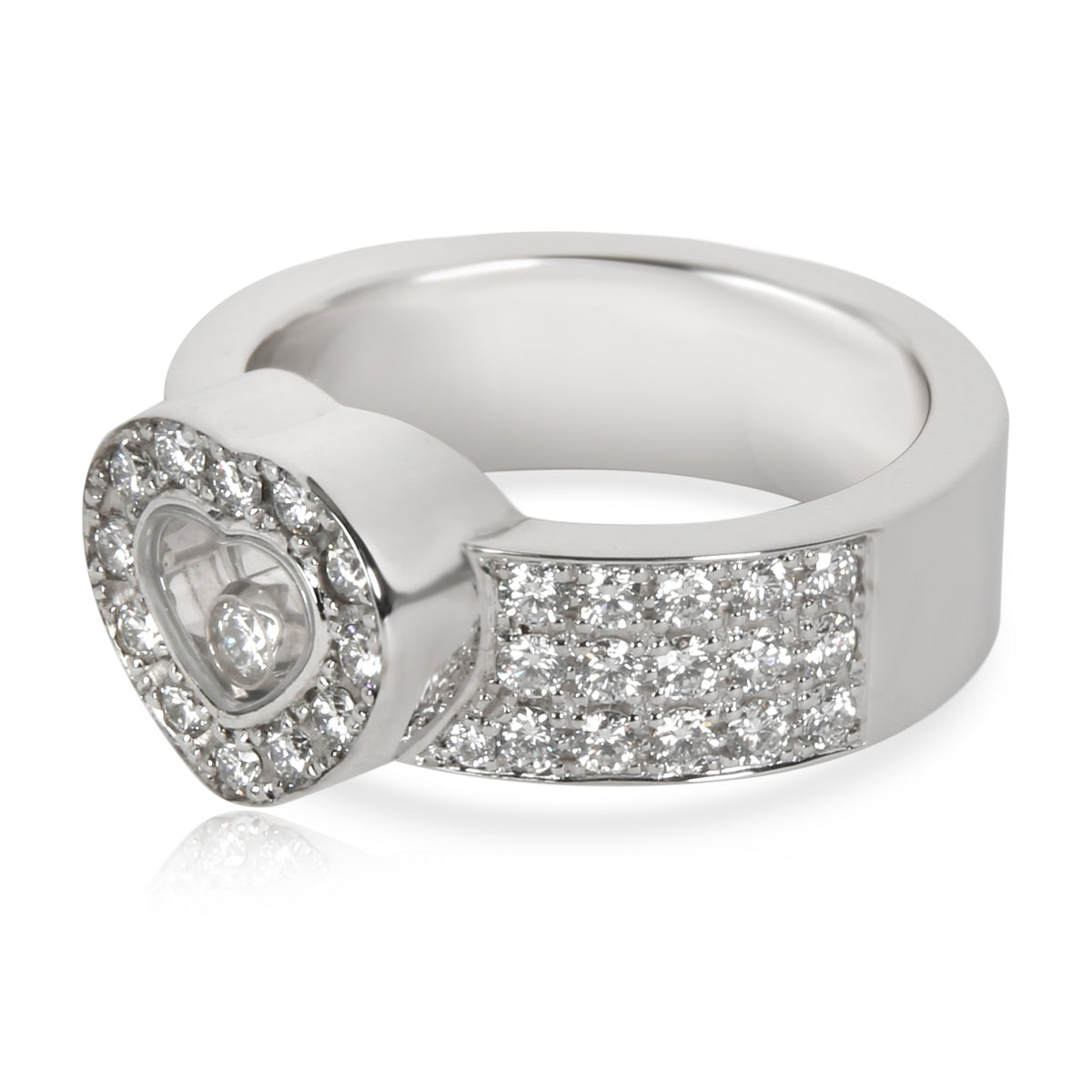 Chopard Happy Diamond Ring in 18K White Gold 1 CTW