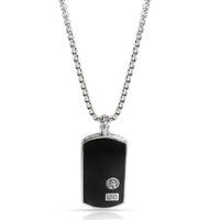 David Yurman I.D Tag Onyx Men's Necklace in  Sterling Silver