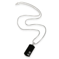 David Yurman I.D Tag Onyx Men's Necklace in  Sterling Silver
