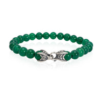 David Yurman Spiritual Beads Green Onyx Men's Bracelet in Sterling Silver