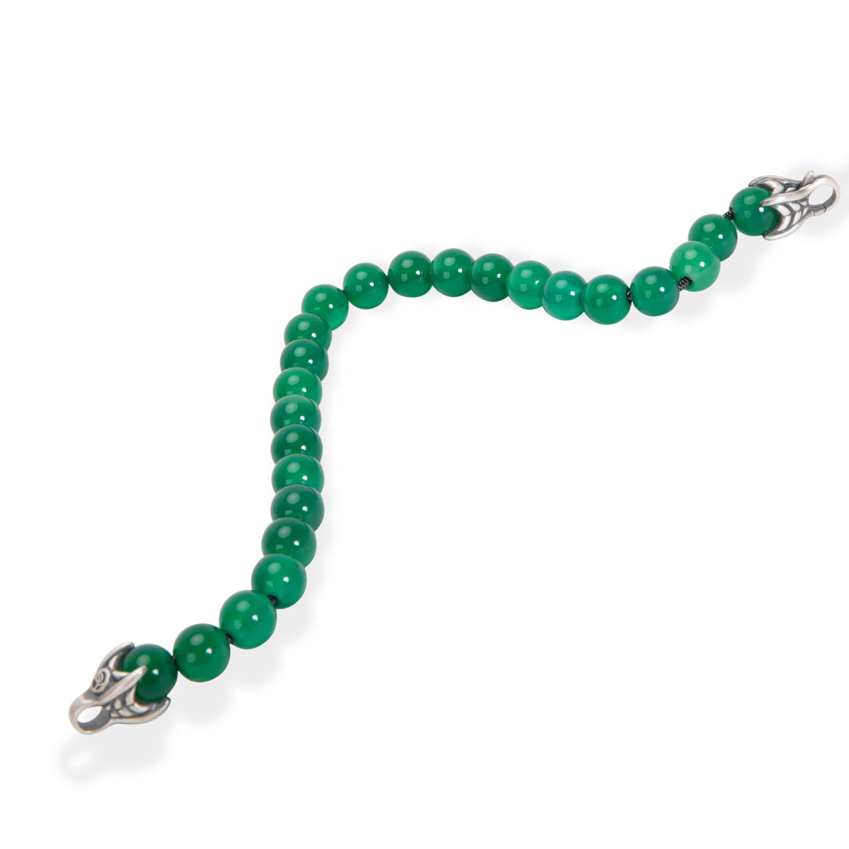 David Yurman Spiritual Beads Green Onyx Men's Bracelet in Sterling Silver