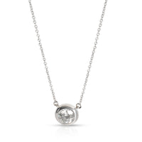 Diamond Bezel Set Solitaire Necklace in 14K White Gold H I2 (1.07 ct)