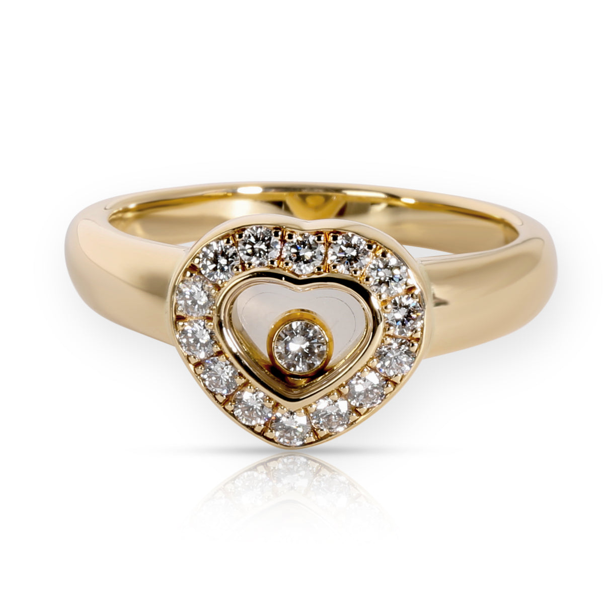 Chopard Happy Icons Heart Diamond Ring in 18KT Yellow Gold 0.24 CTW