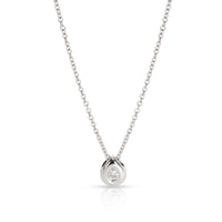 Bezel Pear Shape Teardrop Diamond Necklace in 18KT White Gold 0.27 CTW