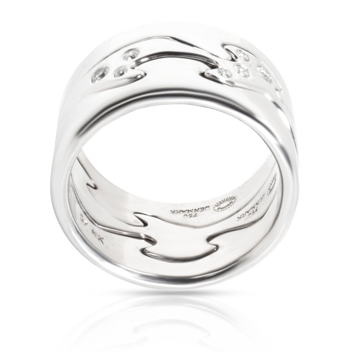 Georg Jensen FUSION 3 piece Diamond Ring in 18K White Gold 0.16 CTW