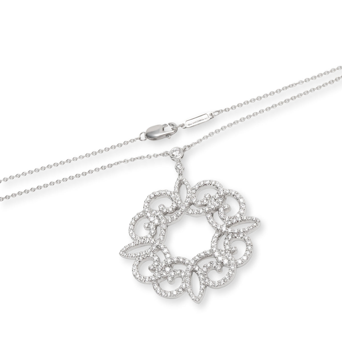 Tiffany & Co. Enchant Diamond Scroll Necklace in Platinum 0.98 CTW