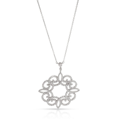 Tiffany & Co. Enchant Diamond Scroll Necklace in Platinum 0.98 CTW