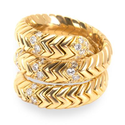 Bulgari Spiga Diamond Ring in 18K Yellow Gold 0.30 CTW