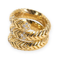 Bulgari Spiga Diamond Ring in 18K Yellow Gold 0.30 CTW