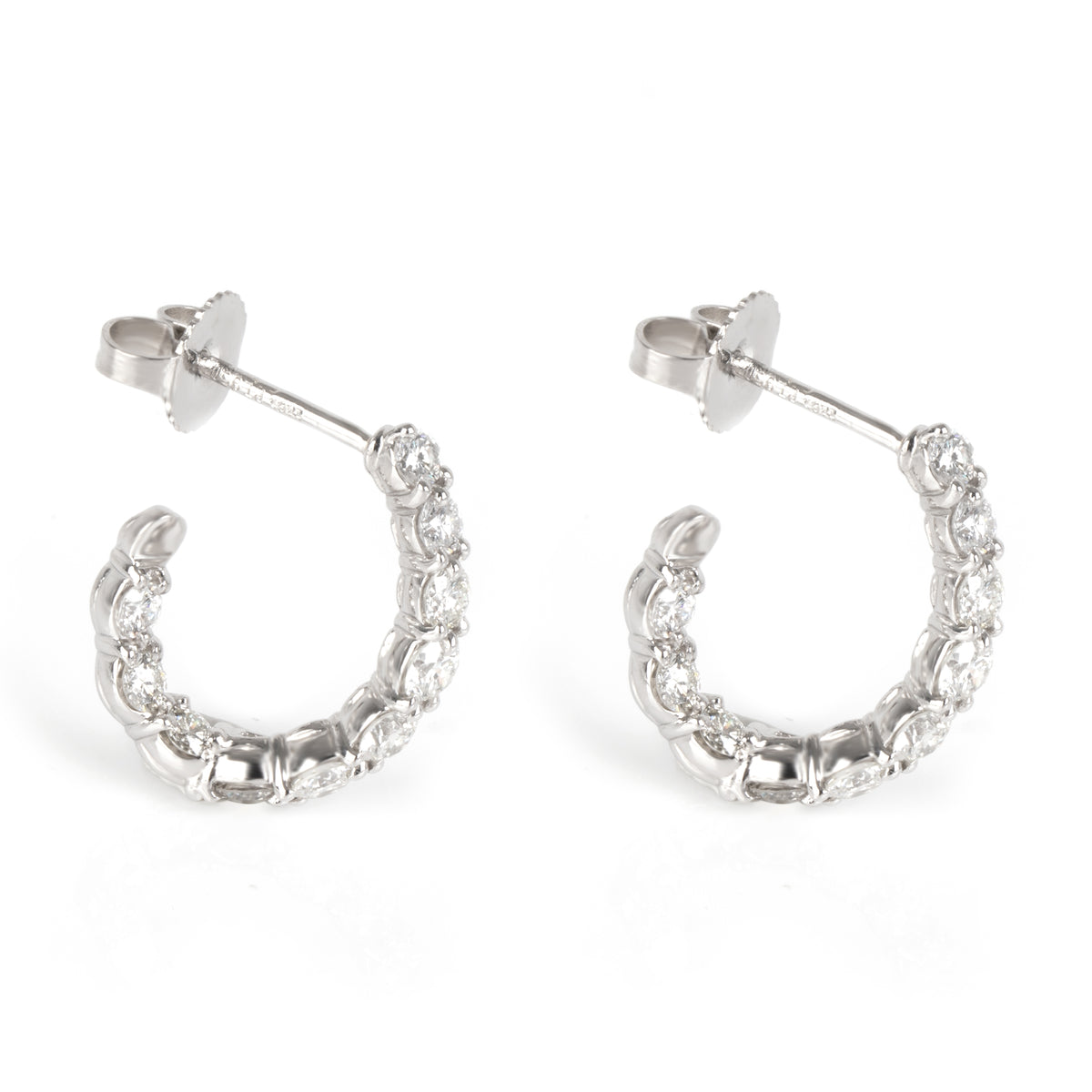 Tiffany & Co. Diamond Inside Out Hoop Earrings in  Platinum 1.10 CTW