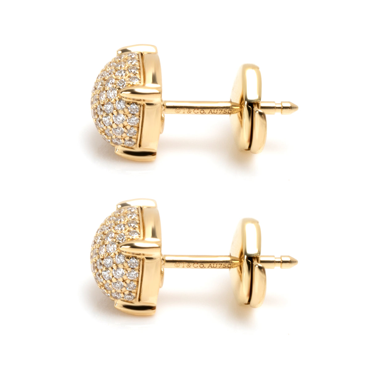 Tiffany & Co. Paloma Picasso Sugar Stacks Diamond Earrings in 18K Yellow Gold