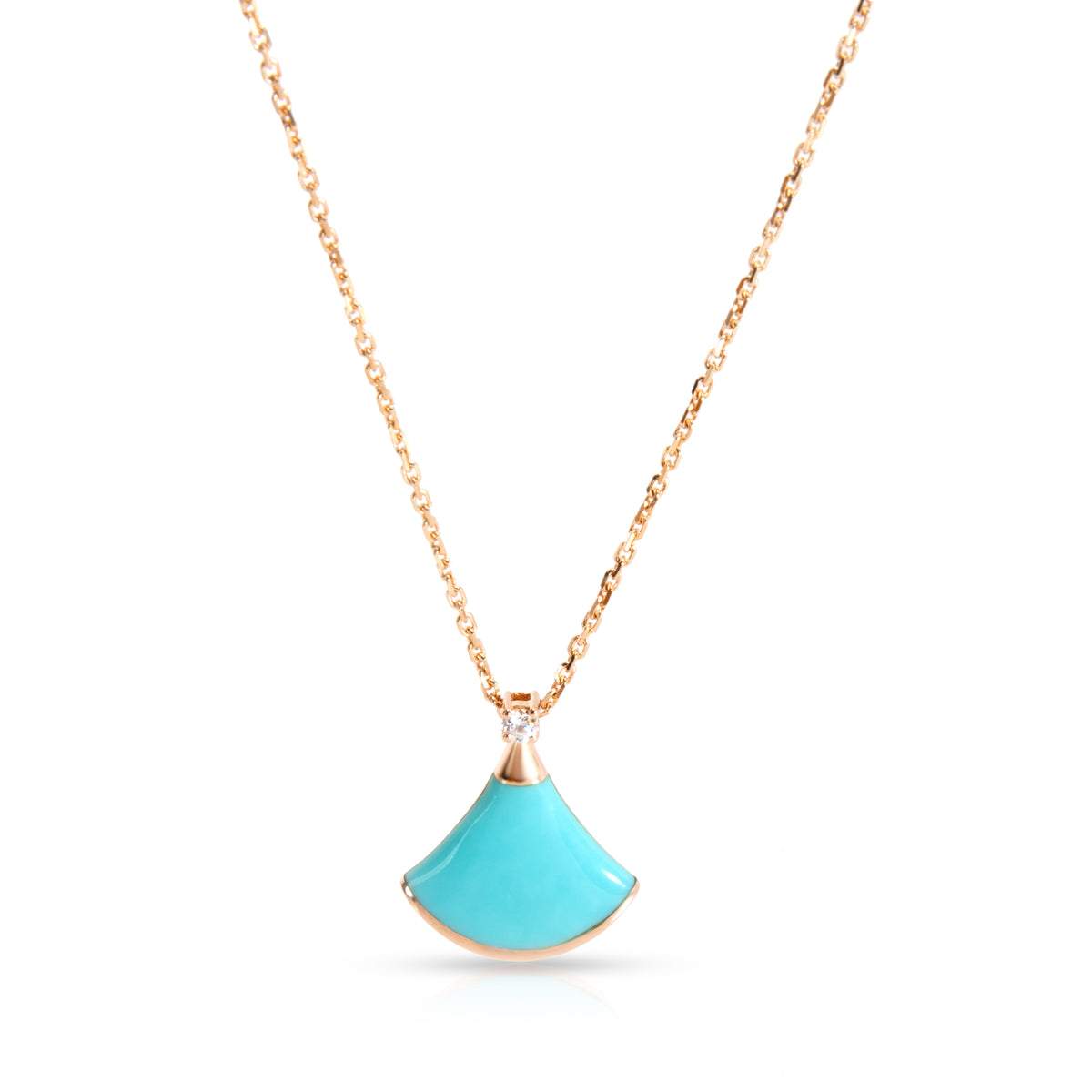 Bulgari Divas Dream Turquoise & Diamond Necklace in 18K Rose Gold