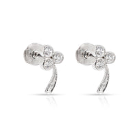 Diamond Three Leaf Clover Earrings in 18K White Gold 0.50 CTW