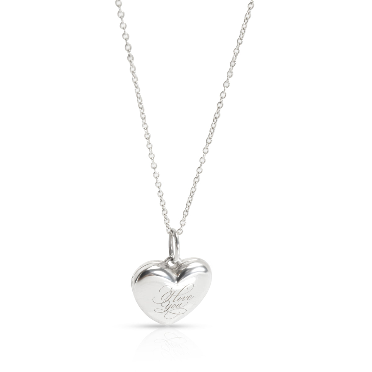Tiffany I Love You Heart Locket Necklace in Sterling Silver