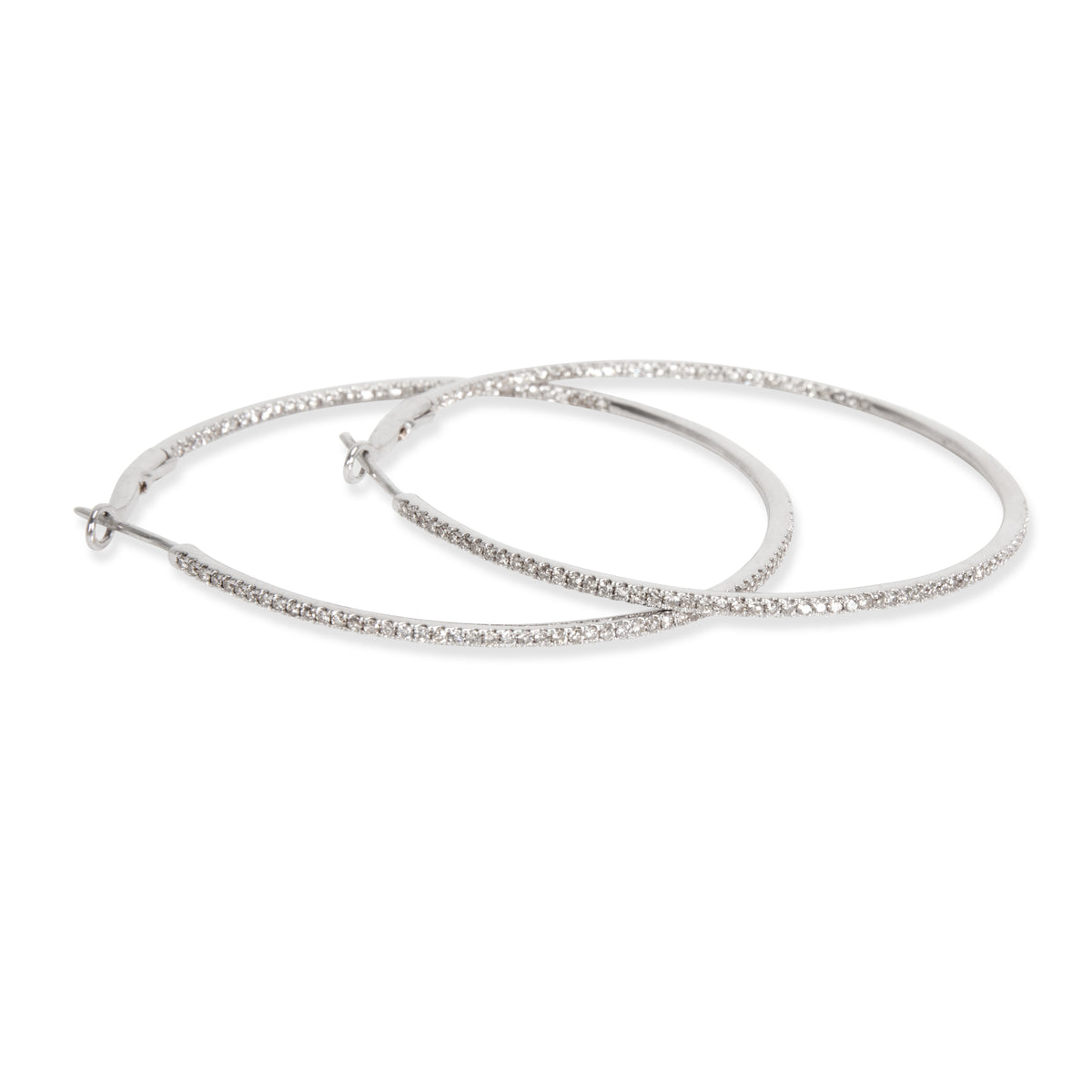 Diamond Inside Out Hoop Earrings in 14K White Gold (1.00 CTW)