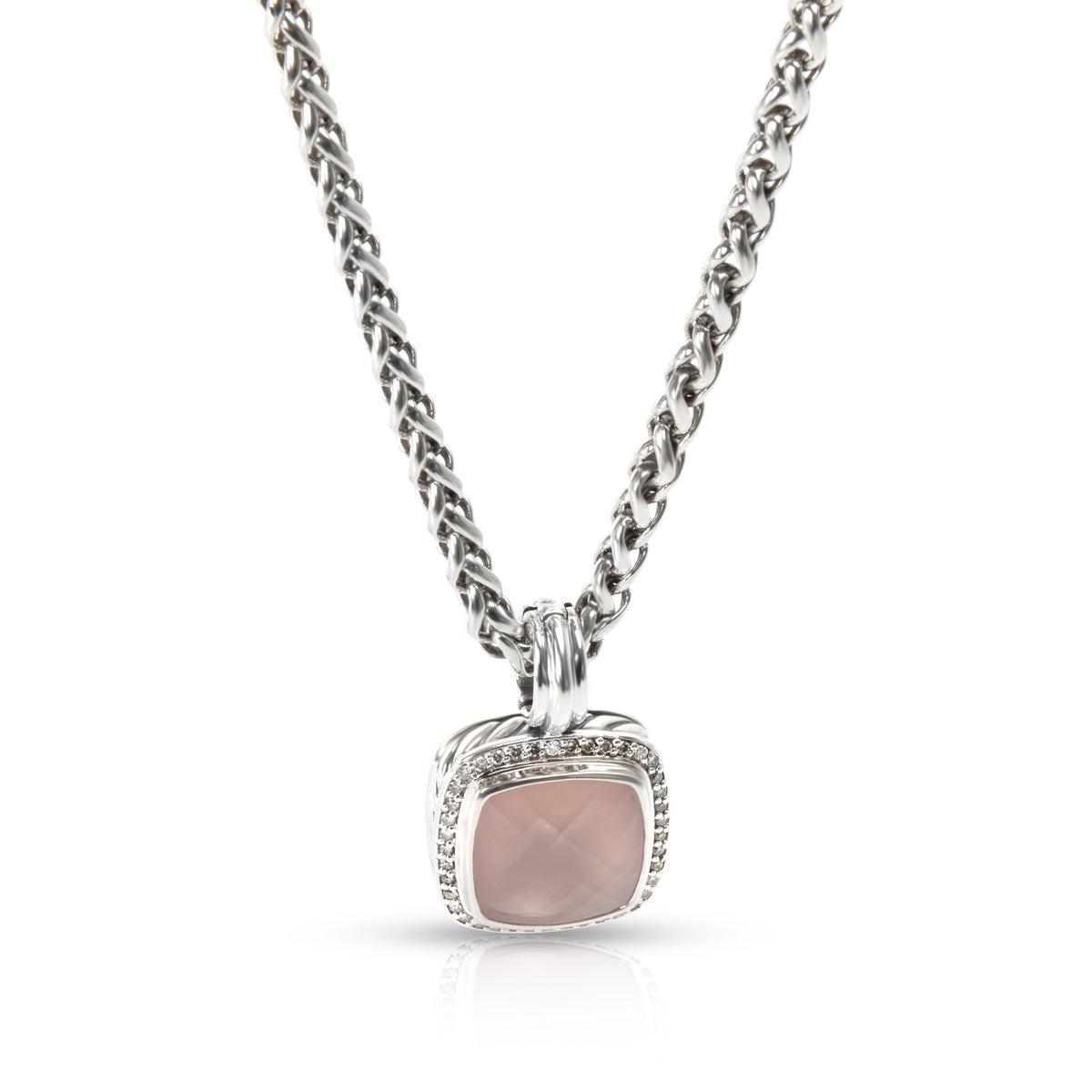 David Yurman Albion Chalcedony & Diamond Necklace in Sterling Silver