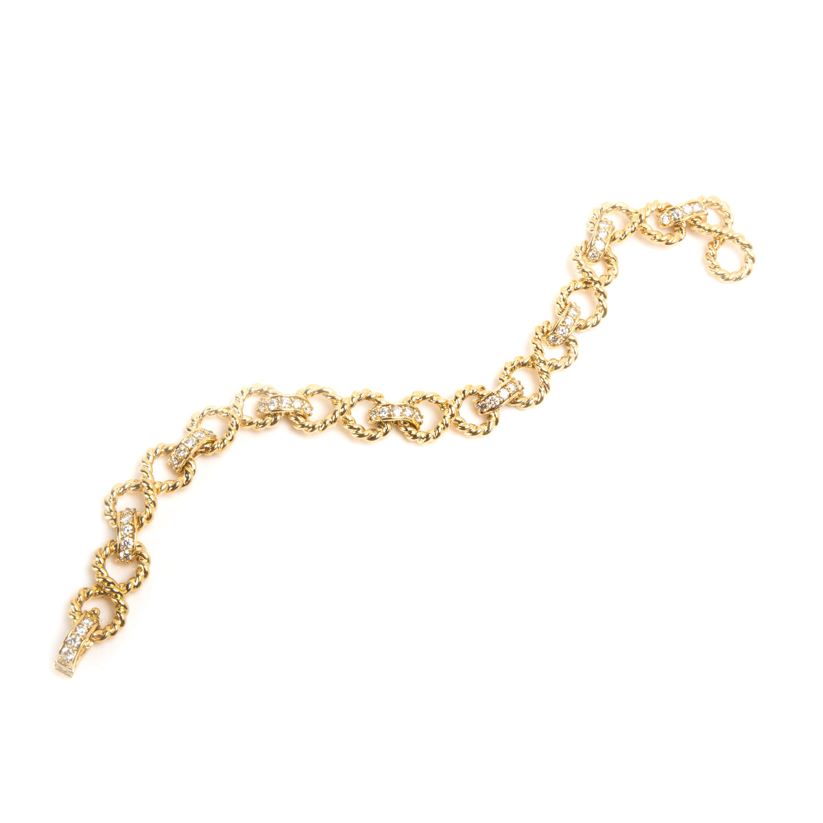 Tiffany & Co Vintage Twisted Rope Infinity Diamond Bracelet in 18KT Gold 2.20ctw