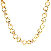Tiffany & Co Vintage Twisted Rope Infinity Diamond Necklace in 18K Gold 1.50 ctw