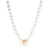 Tiffany & Co. Signature Pearl Necklace with 18K Yellow Gold X Clasp