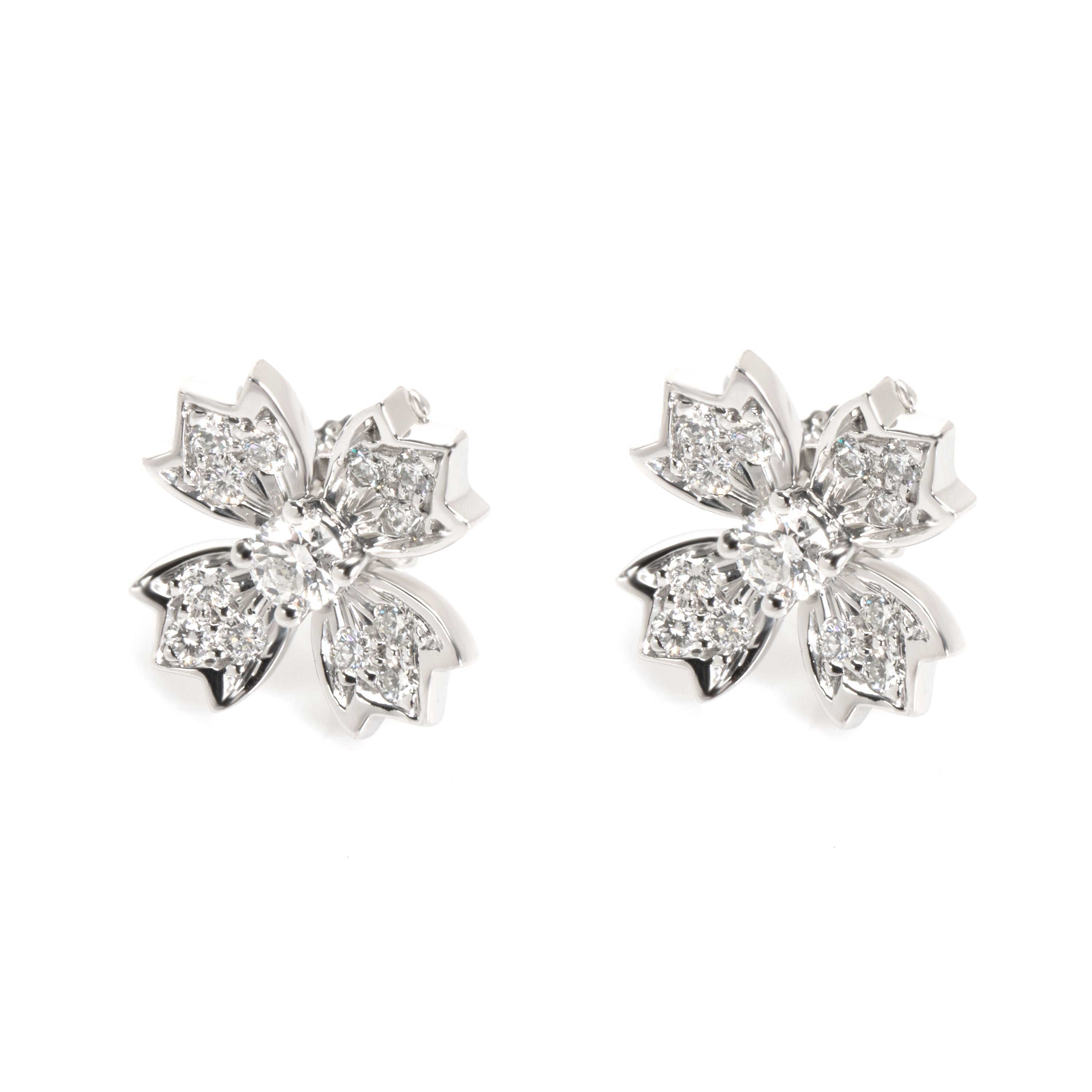 14K Gold & Diamond Flower Stud Earrings – Sabrina Design