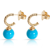 David Yurman Solari Turquoise Hoop Earrings in 18K Yellow Gold