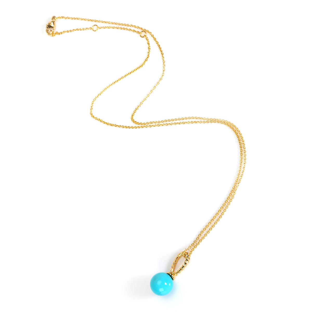 David Yurman Solari Turquoise Necklace in 18K Yellow Gold