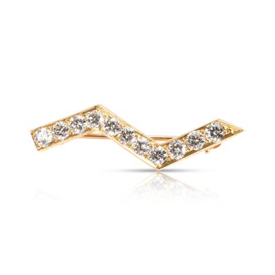Tiffany & Co. Paloma Picasso Vintage Diamond Lightning Bolt Brooch in 18K Gold
