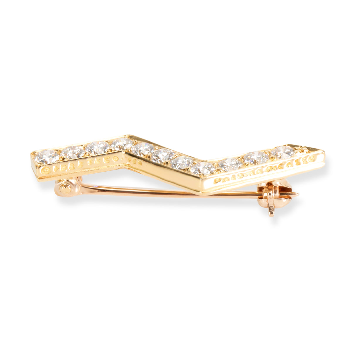 Tiffany & Co. Paloma Picasso Vintage Diamond Lightning Bolt Brooch in 18K Gold