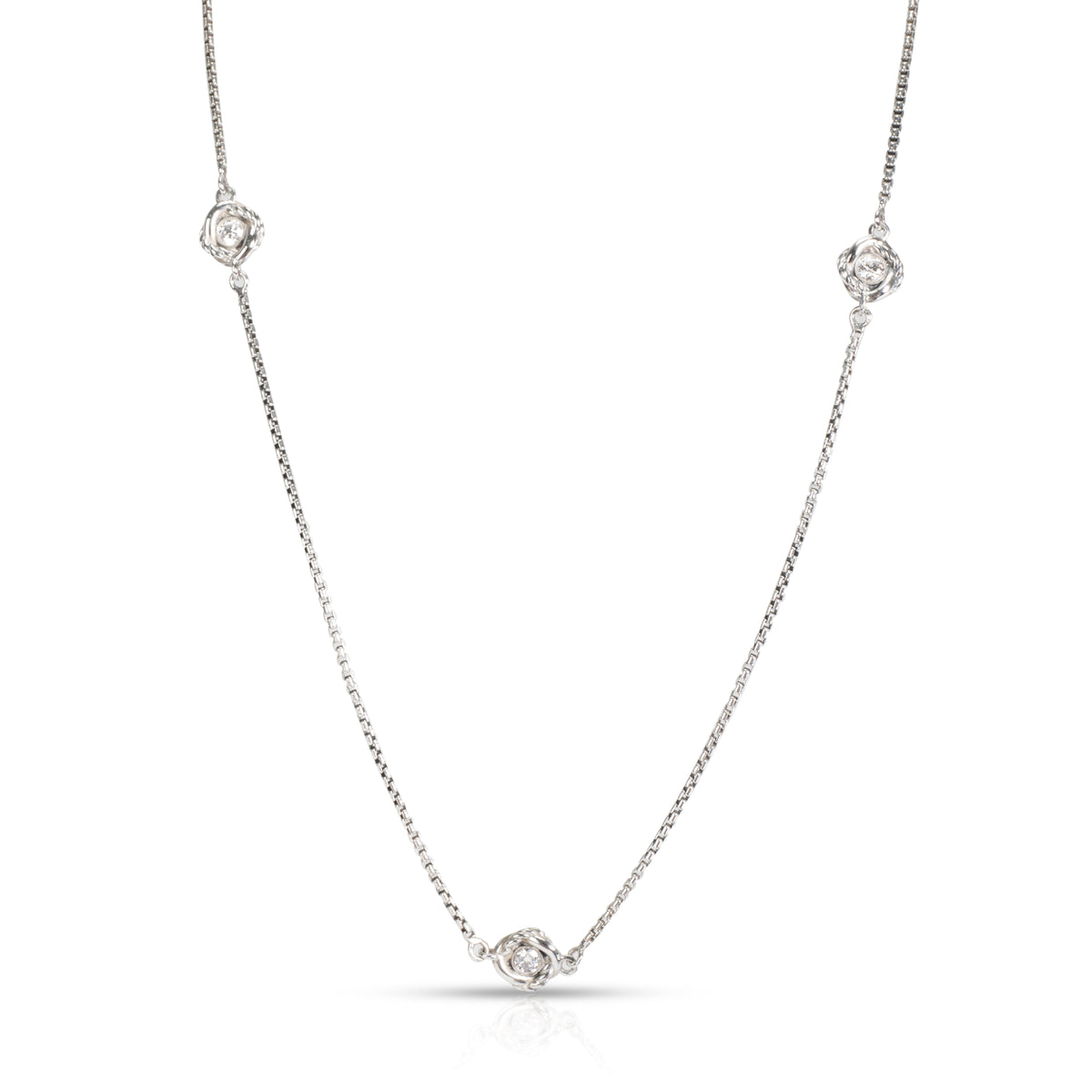 David Yurman Diamond Infinity  Necklace in Sterling Silver (0.33 CTW)