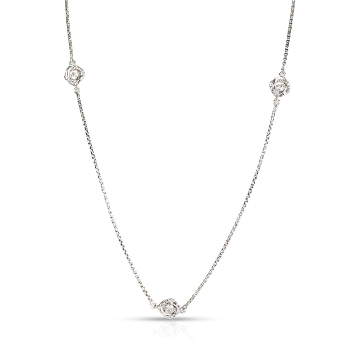David Yurman Diamond Infinity Necklace in Sterling Silver