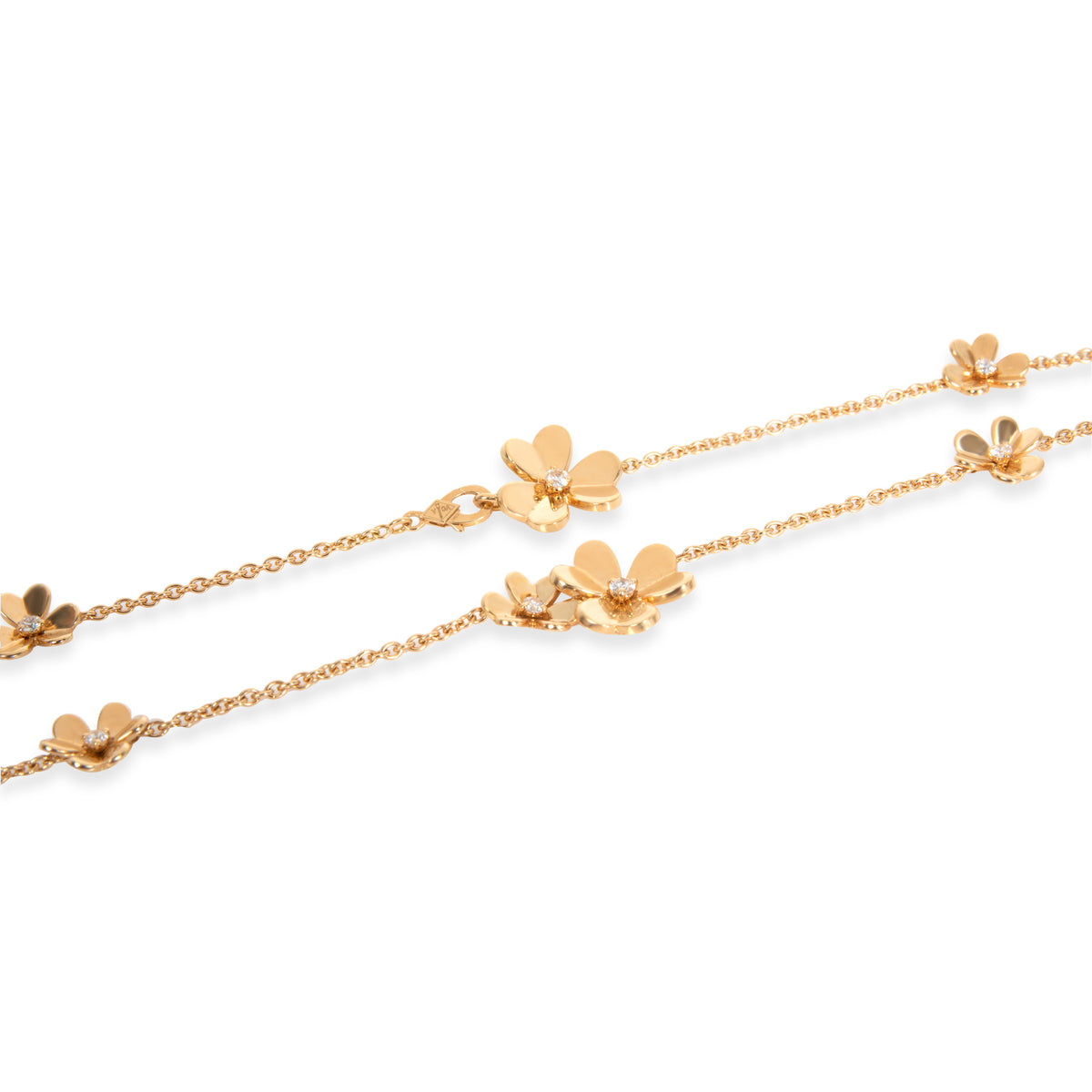 Van Cleef & Arpels Frivole 9 Flowers Diamond Necklace in 18K Yellow Gold 0.61ctw