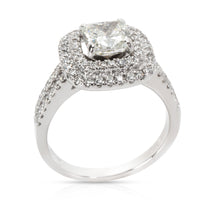 Scott K Cushion Diamond Halo Engagement Ring in 18K White Gold 2.25 CTW