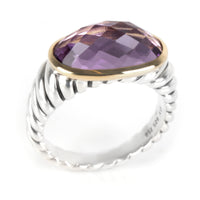 David Yurman Dante Amethyst Cable Ring in 18K Yellow Gold/Sterling Silver