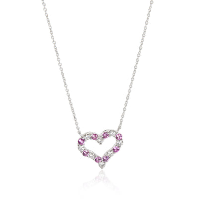 Tiffany & Co. Diamond and Pink Sapphire Heart Pendant in Platinum