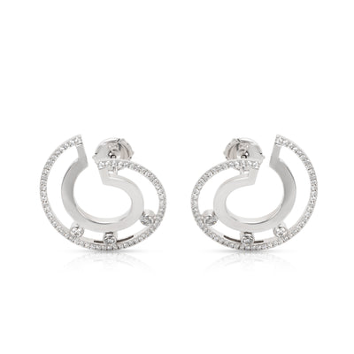 Messika Move Romane Small Diamond Hoop Earrings in 18KT White Gold 0.80ctw
