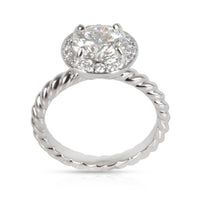 David Yurman Capri Halo Diamond Engagement Ring in Platinum GIA H VS1 1.30 CTW