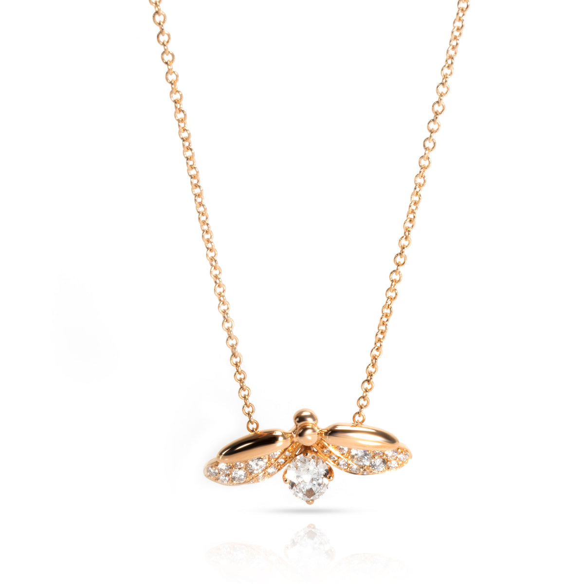 Tiffany & Co. Paper Flower Diamond Firefly Necklace in 18K Rose Gold 0.38 CTW