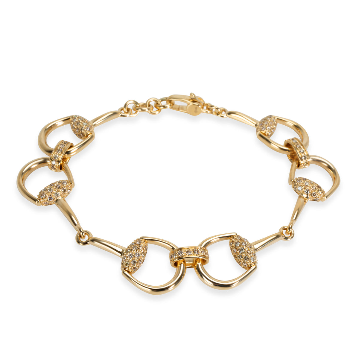 Gucci Horsebit Diamond Bracelet in 18K Yellow Gold CTW