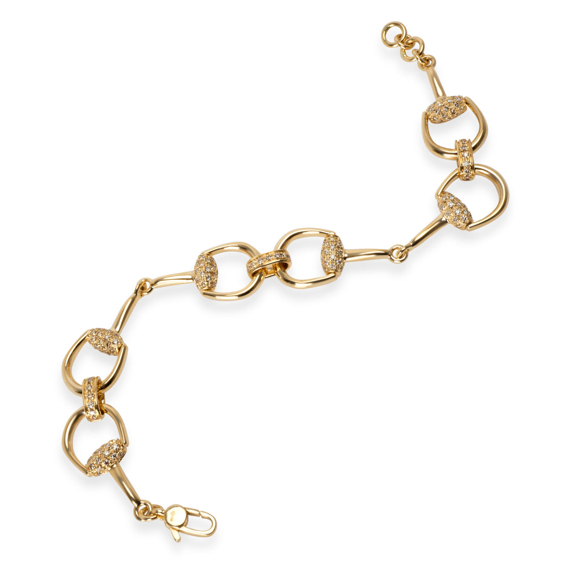 Gucci Horsebit Diamond  Bracelet in 18K Yellow Gold 1.04 CTW