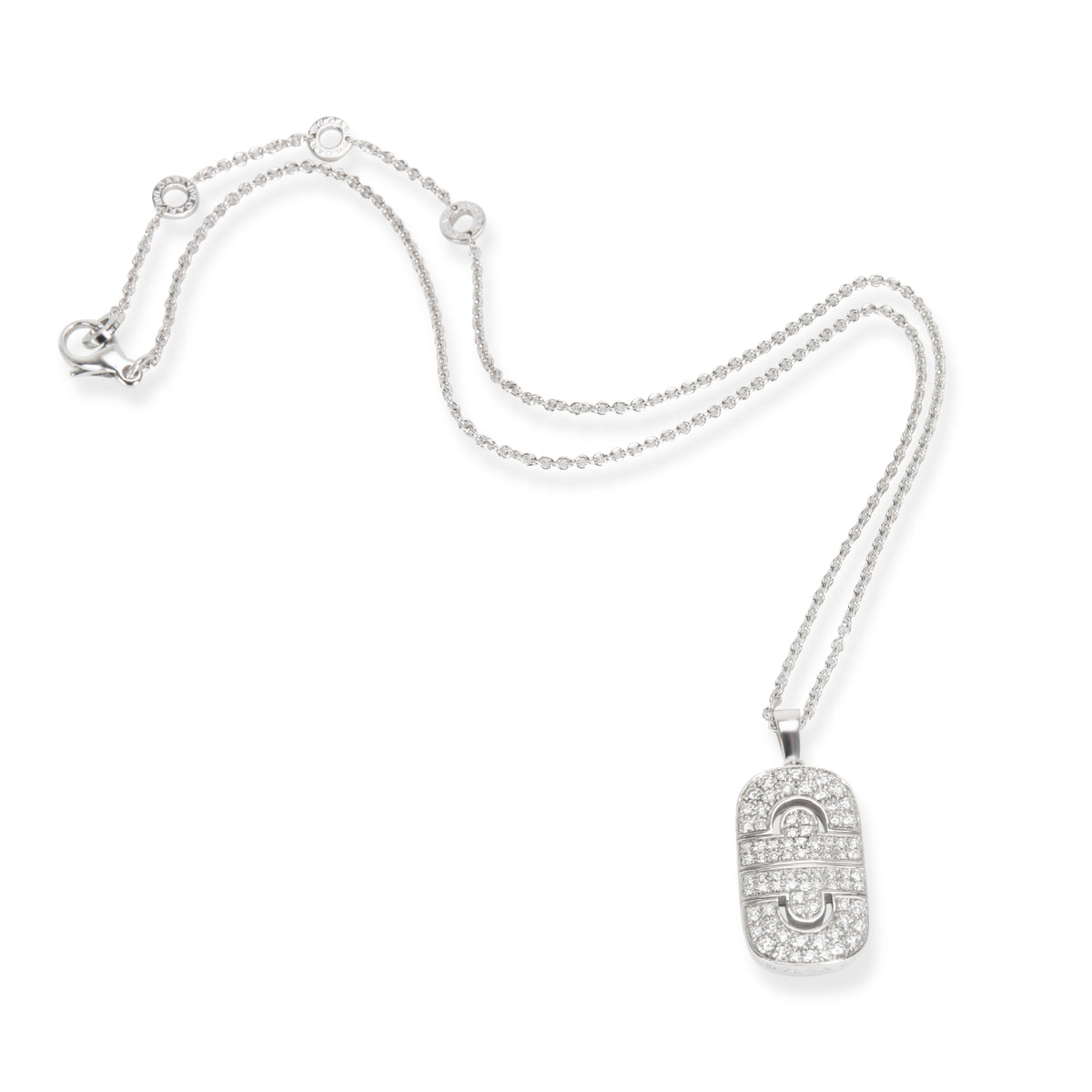 Bulgari Parentesi Diamond Necklace in 18K White Gold 1.58 CTW